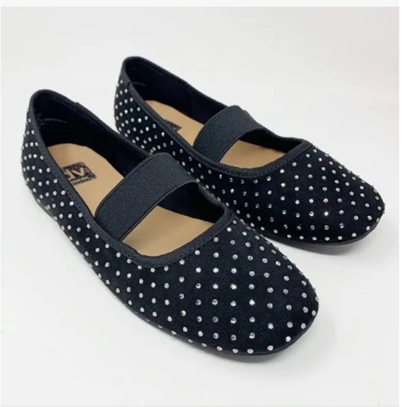 Dolce Vita Big Girls Black Rhinestone Mary Jane Ballet Flat With Elastic size 11 - Picture 1 of 2